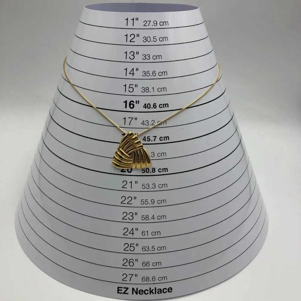 18K Gold Plated Women's Modern Texture Abstract Art Necklace Hypoallergenic